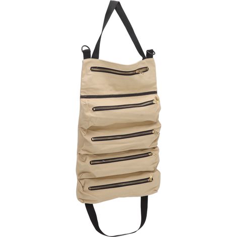 Sacoche de rangement pour outils de voiture, siège arrière, en toile, pliable et enroulable, pour pinces et clés, kaki (1/5)