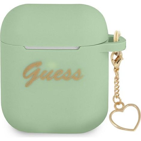 Guess GUA2LSCHSN AirPods 1/2 Hülle grün/grün Silikon Charm Herz Kollektion (1/3)