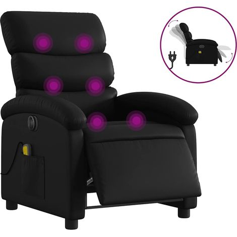 Maison Exclusive - Massagesessel Elektrisch Schwarz Kunstleder