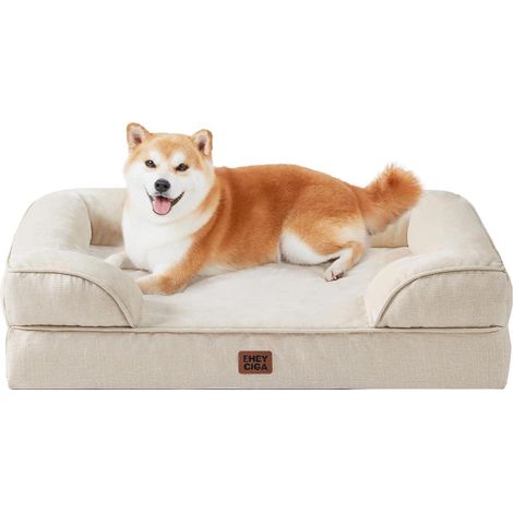 Hundebett Orthopädisches Memoryfoam L 89 x B 56 x H 17 cm Beige (1/5)
