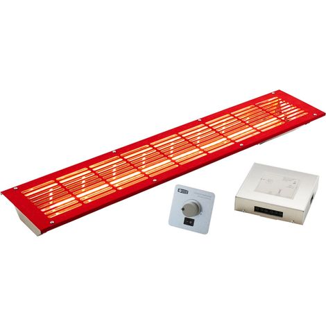 Infraworld VITALlight-IPX4 Infrarotstrahler-Set 500W gerade rot mit Steuerung silber (1/5)