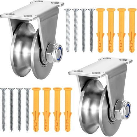 Bardusch-2 poulies levage – rainure U – rotatives – charge 200 kg – câble/corde (1/4)