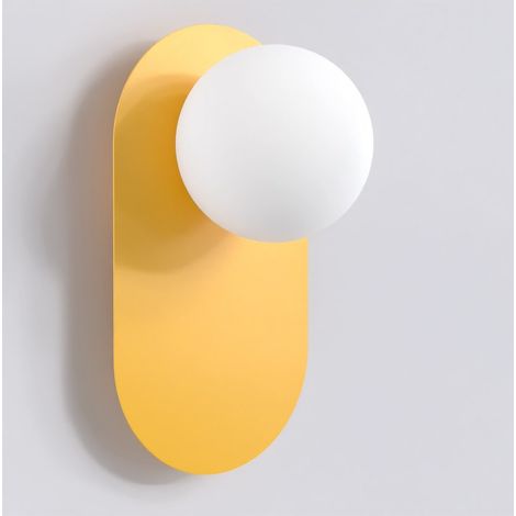 Lampada da parete Viva in acciaio arancione e vetro
