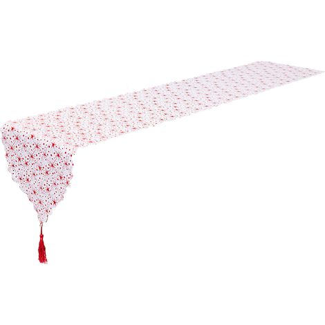 Chemin de Table Festif Or, Style Européen Moderne avec Étoiles Rouges, Décoration Intérieure pour Fête, 180x35 cm-KZQ (1/3)