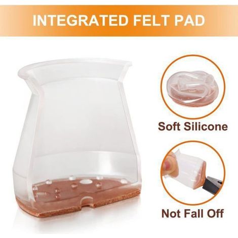 Lot de 32 protections de pieds de chaise en silicone pour parquet, carrelage, bois, feutre, pieds de meubles（32mm-50mm） (1/5)