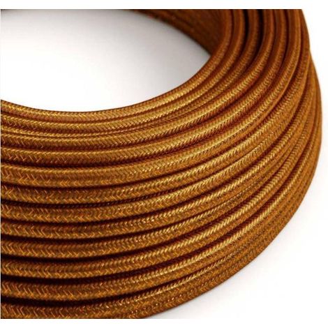 Creative-cables italia cavo elettrico rotondo rivestito in tessuto effetto seta 3x0,75 rame glitterato xz3rl22