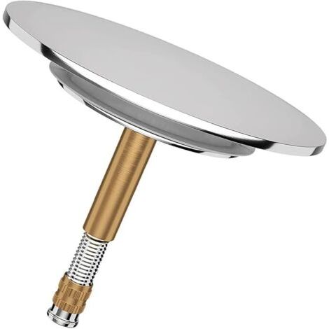 Bouchon de baignoire universel antirouille avec double joint – Adapté pour baignoires standard – Finition chromée et laiton inoxydable (1/5)