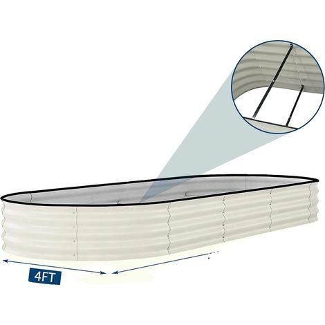 Huerto elevado, material resistente, diseño ergonómico, blanco, 240x120x45cm (1/2)