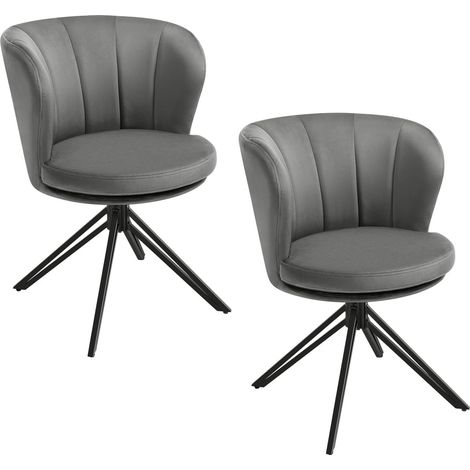 WOLTU Set di 2 Sedie da Pranzo in velluto Sedie da Cucina Moderne per Soggiorno, Grigio Scuro