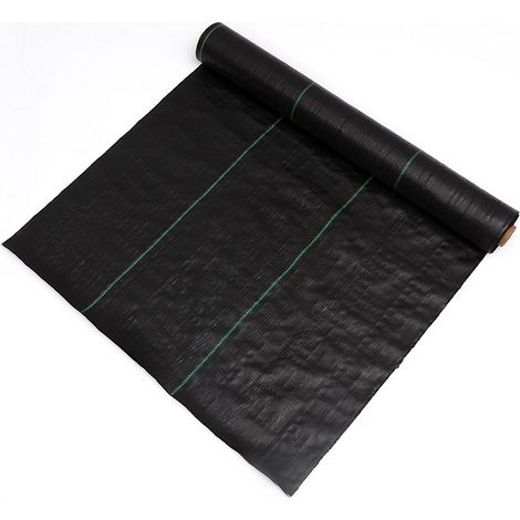 Tela antihierbas de polipropileno negro para agricultura, 90 g (3 x 50 pies), 1 pieza – permeable e ideal para huertos y invernaderos. (1/5)