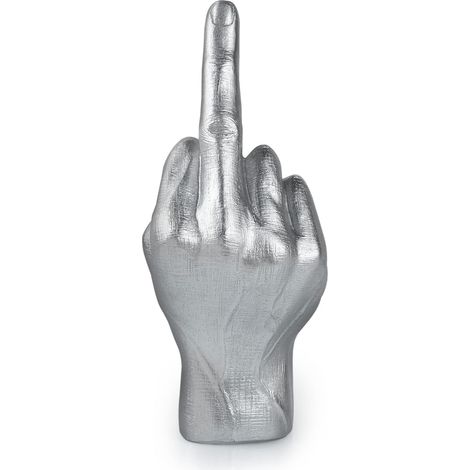 Statuetta a forma di dito medio - Regalo umoristico - 20 cm - Decorazione da scrivania in resina