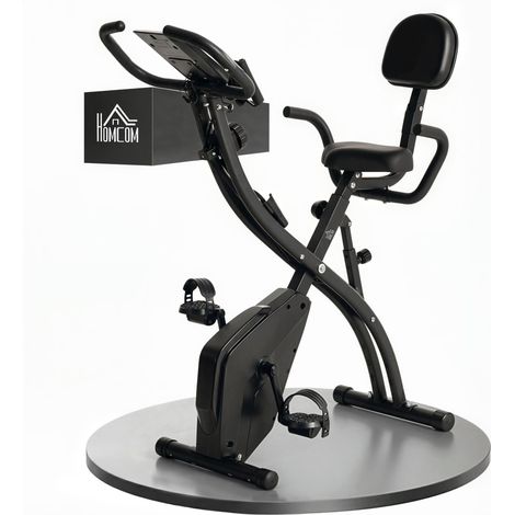 Cyclette pieghevole 105 x 48 x 118 cm resistenza magnetica silenziosa sella regolabile moderna in acciaio nero 210006694