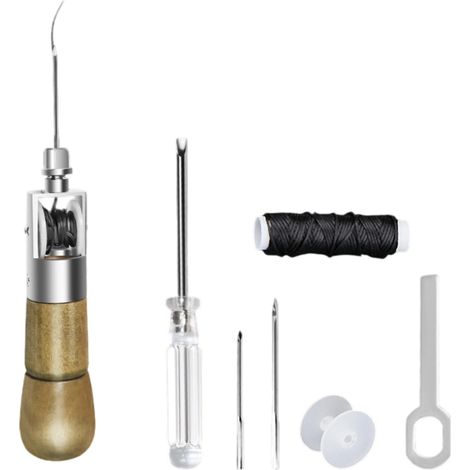 1 Kit Alène Cuir, Outil Couture Rapide, Manuel Inclus, Pour Réparation Et Création Artisanale (1/5)