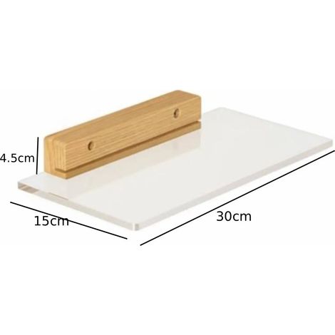 Étagère murale flottante décorative (couleur bois), robuste et multifonctionnelle, avec support invisible, idéale pour le salon, la chambre d'enfant, la cuisine, la salle de bain et les livres. (1/5)