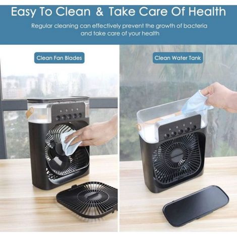 Refroidisseur d'air personnel, ventilateur climatiseur portable, mini rafraîchisseur d'air par évaporation avec lumière LED 7 (1/5)