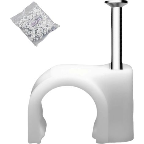 Attaches de câbles rondes en plastique et clous en acier à haute teneur en carbone pour une fixation fiable et durable des câbles - Projet de câblage professionnel - Multicolore (1/4)
