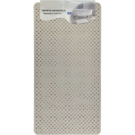 Tapis Antidérapant Tressé Beige Pour La Baignoire Douche 35x69.5cm 10795 (1/2)