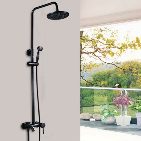 Brausegarnitur Handbrause Stange Regenschauer Duscharmatur Retro Duschset NEU (1/4)