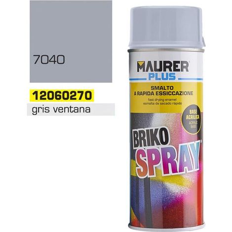 MAURER spray pintura gris ventana 400 ml. , Spray gris ventana.  - Capacidad: 400 ml.- RAL: 7040.- Esmalte acrílico de uso profesional.- Excelentes propieda