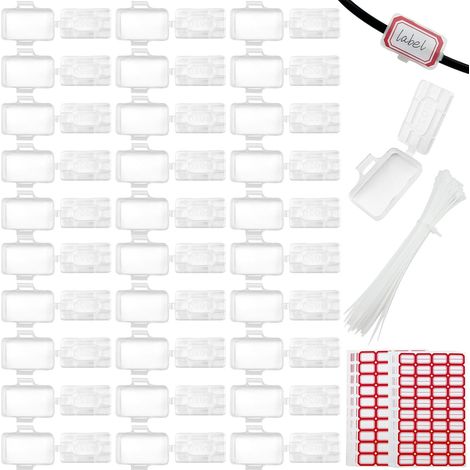 Etiquette Cable, en PP, Réutilisable, 30 X 20 mm, 50 Pcs (1/5)