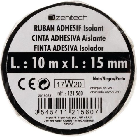 Rouleau adhesif 15mm x 10 mètres noir (1/4)