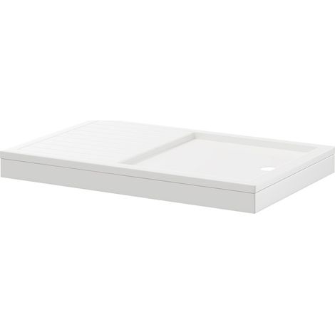 Pearlstone 1400mm x 900mm x 40mm Rectangular Walk In Shower Tray and Plinth (1/4)