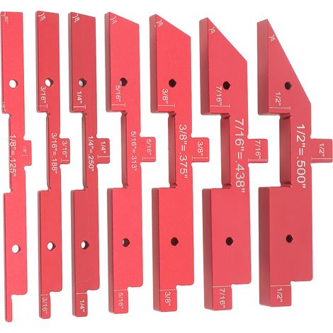 Barres de réglage pour table de défonceuse, 7 blocs de réglage en aluminium, jeu de jauges de hauteur pour table de défonceuse, accessoires pour scie à table, réglage d'angle pour le travail du bois