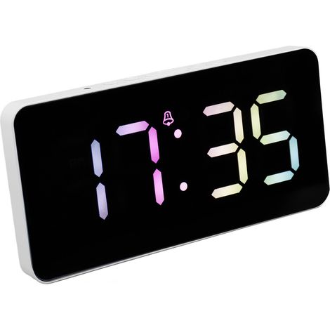 Automatischer LED-Spiegelwecker mit Lichtsensor, USB-Ladefunktion und zwei Alarmen für Zuhause, Schlafzimmer und Büro (1/5)