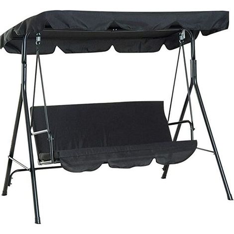 Ensemble de housse de balançoire de terrasse imperméable - Housse de coussin de balançoire de terrasse pour 3 personnes (1/4)