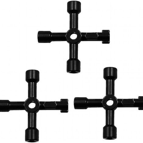 Kaelt - Clé pour boîtier électrique en trois parties, clé pour échappement de radiateur, clé pour compteur de gaz, clé multifonction à quatre voies (1/5)