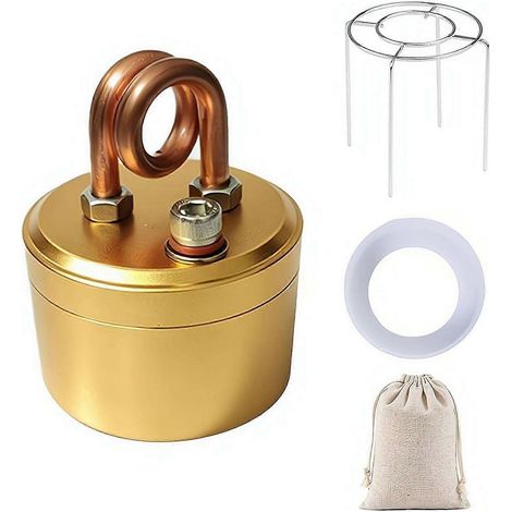 Réchaud à alcool portable Solo Stove mini brûleur de camping à flamme auto-pressurisée tube cuivre randonnée solitaire 1 set doré (1/5)