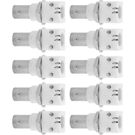 Lot de 10 connecteurs BNC blancs à montage sur circuit imprimé à 90° (adaptateur 2P BNCQ9) pour systèmes de vidéosurveillance (1/5)