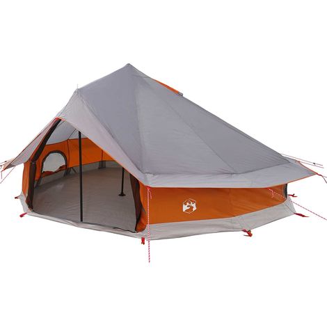 Carpa Tipi Gris y naranja 800 x 800 x 430 cm Poliéster y Acero