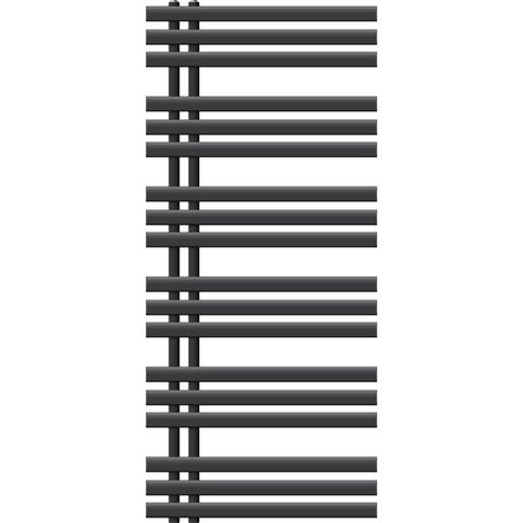 ECD Germany Radiador De Baño Iron EM Design 600 x 1400 mm Antracita Acero, Calentador Secador de Toallas Multifuncional Diseño Moderno Incluído Juego De Montaje Soporte de Pared Calefacción, Estufa (1/5)