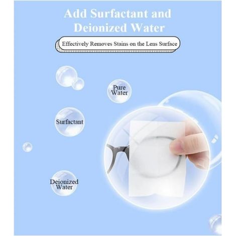 Lot de 100 lingettes nettoyantes pour lunettes, lunettes,téléphones,ordinateurs miroirs,lingettes emballées individuellement (1/5)