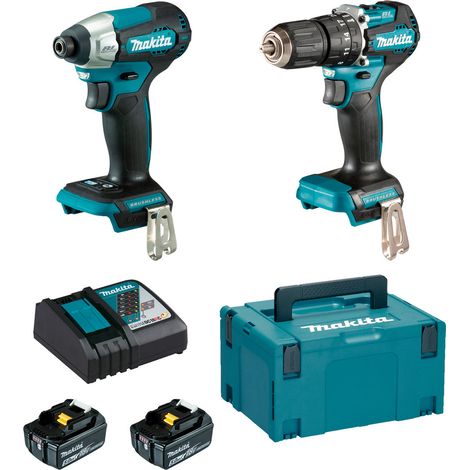Makita – Pack de 5 outils électroportatifs 18V – 2 batteries 5.0Ah – Moteur Brushless – Coffret de transport inclus – Pour travaux intensifs (1/6)