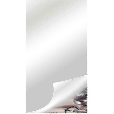 Miroir adhésif pleine surface compatible avec les murs de chambre, miroir décoratif sans cadre et sans verre (1/5)
