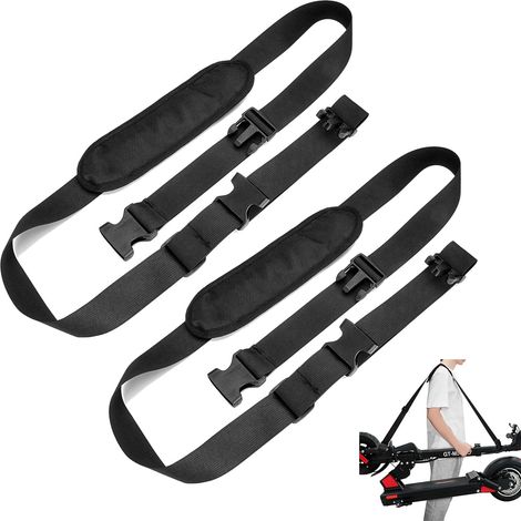 Lot de 2 sangles pour trottinette, réglables et dotées d'épaules antidérapantes extra épaisses. Compatibles avec chaises de plage, draisiennes, vélos enfants, vélos pliants et snowboards. Couleur : no