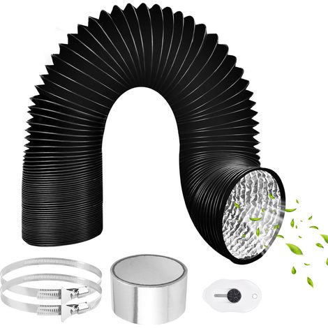 Tuyau ventilation en PVC de 150 mm x 3 m pour hotte aspirante Noir (1/5)