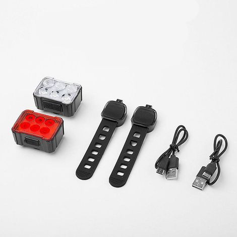 lampe De Vlo Avec Faisceau Spot Et Faisceau D'inondation, Lampe De Vlo Led Tanche Ip6 Rechargeable Par Usb, 2 Modes De Luminosit Avant Et Arrire ( (1/5)