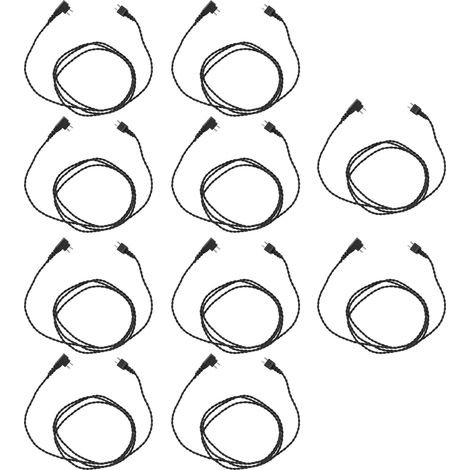 Lot de 10 câbles récepteurs pour appareils auditifs 2 broches BW, résistants à la chaleur, pour une transmission sonore optimale et un amplificateur de son (noir). (1/5)