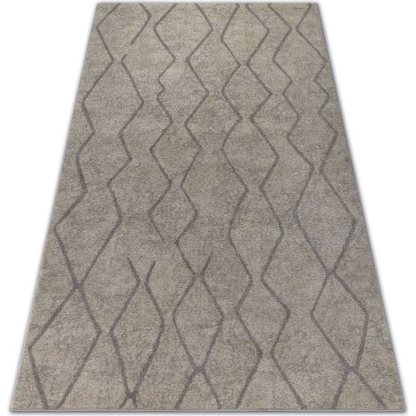 Teppich SOFT 8050 ZICKZACK BOHO Sahne / Hellbraun beige 120x170 cm