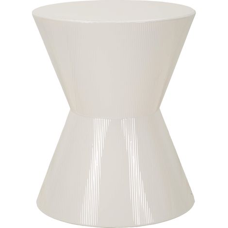 Couchtisch Fanamaba, runde Form, weiße Tischplatte, Metall, 47x59x47h cm, Weiß