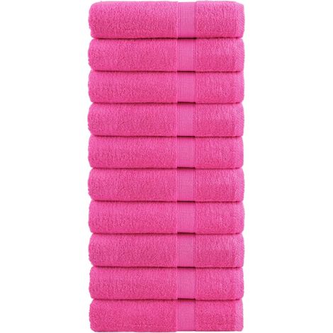 Serviettes de bain haut de gamme SOLUND, lot de 10, roses, 100 x 150 cm, 600 g/m² (1/5)