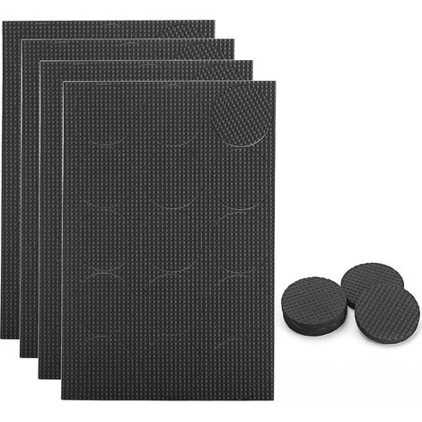 60 Pièces Patins Antidérapants Ronds en Caoutchouc, Patins Autocollants Protecteurs De Meubles, Protections De Sol pour Bois/Carrelage/Parquet, Pieds De Table/Chaise/Lit – Noir (1/5)