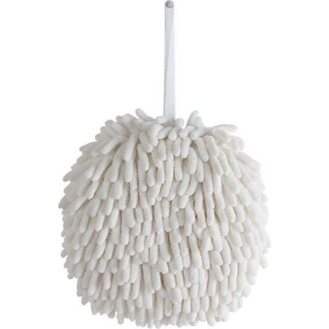 Piece (white + gray) Plush Kitchen Towel, Absorbent, Hanging, Quick-drying Towel, (1/4)
