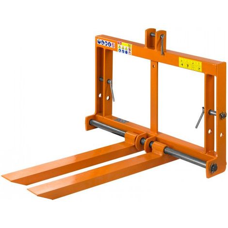 Dema – Fourches lève palettes tracteur 3 points – Charge max 300 kg – Largeur réglable 120/300/480/660 mm – Tubes 60 x 60 mm