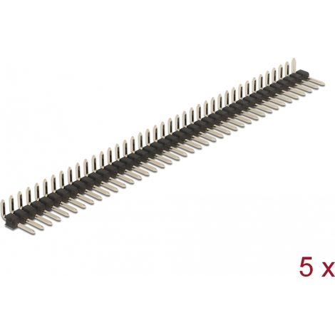 Delock Cabezal de 40 pines, densidad 2,54 mm, 1 hilera, angulado, 5 piezas