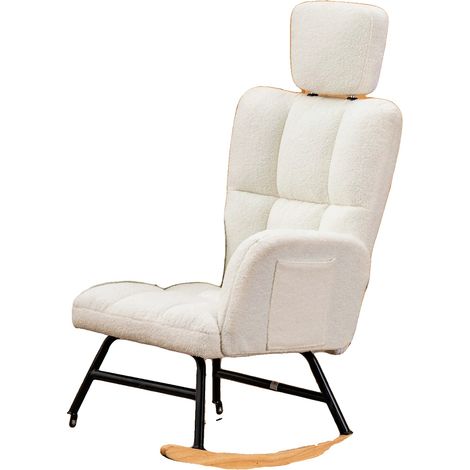 Fauteuil à bascule, Design ergonomique, Construction robuste, Beige (1/2)