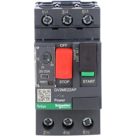 Interruptor automático para motor TeSys Deca 3P 11kW 20-25A PL GV2ME22AP